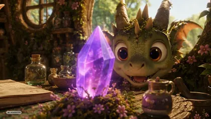 the dragon beside the violet crystal